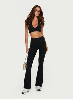 Lock In Active Halter Crop Top Black