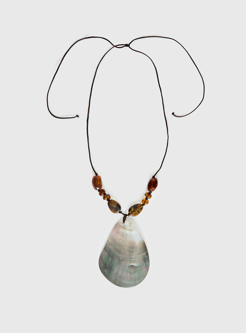 Caught Up Shell Pendant Necklace Multi