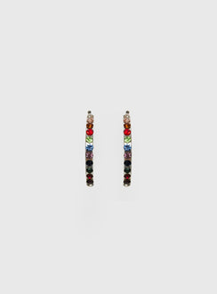 Leanah Gemstone Hoop Earrings Silver
