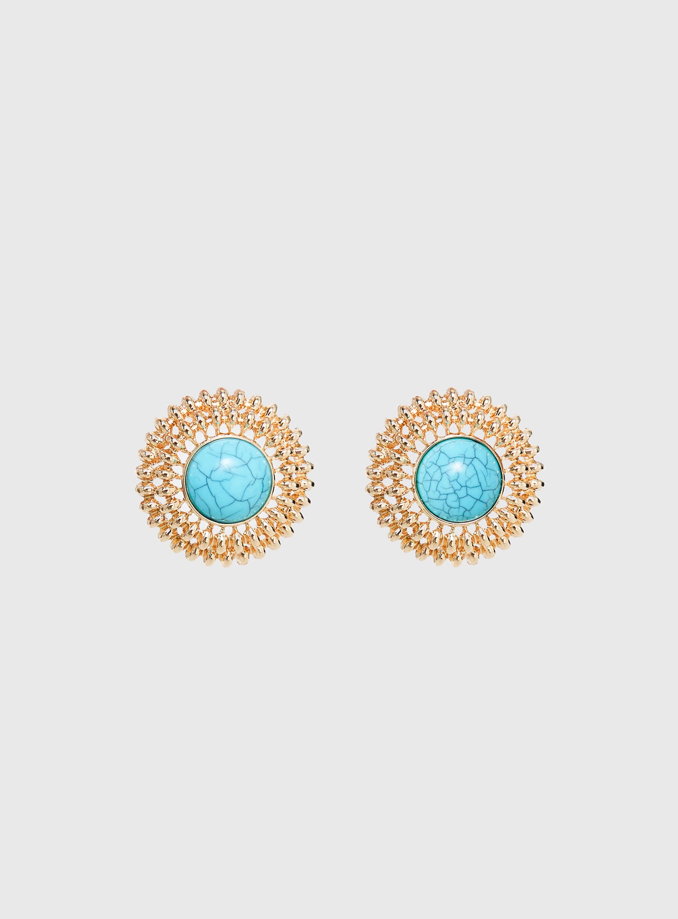 Sipriane Statement Earrings Gold / Turquoise