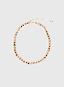 Fever Kiss Gemstone Necklace Gold