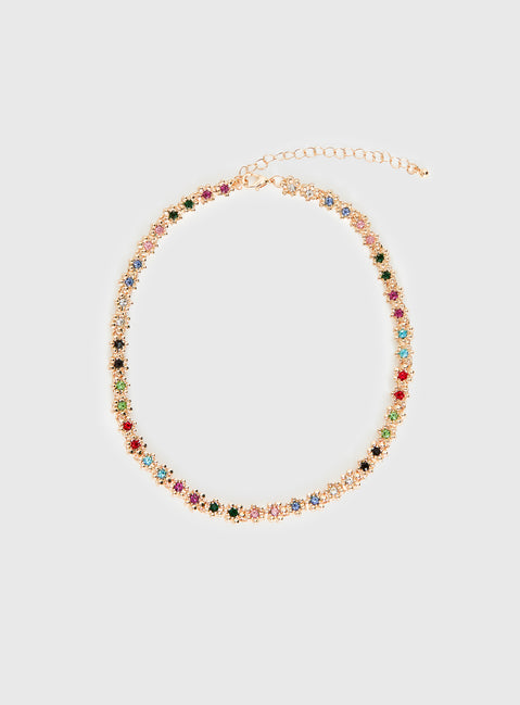 Fever Kiss Gemstone Necklace Gold