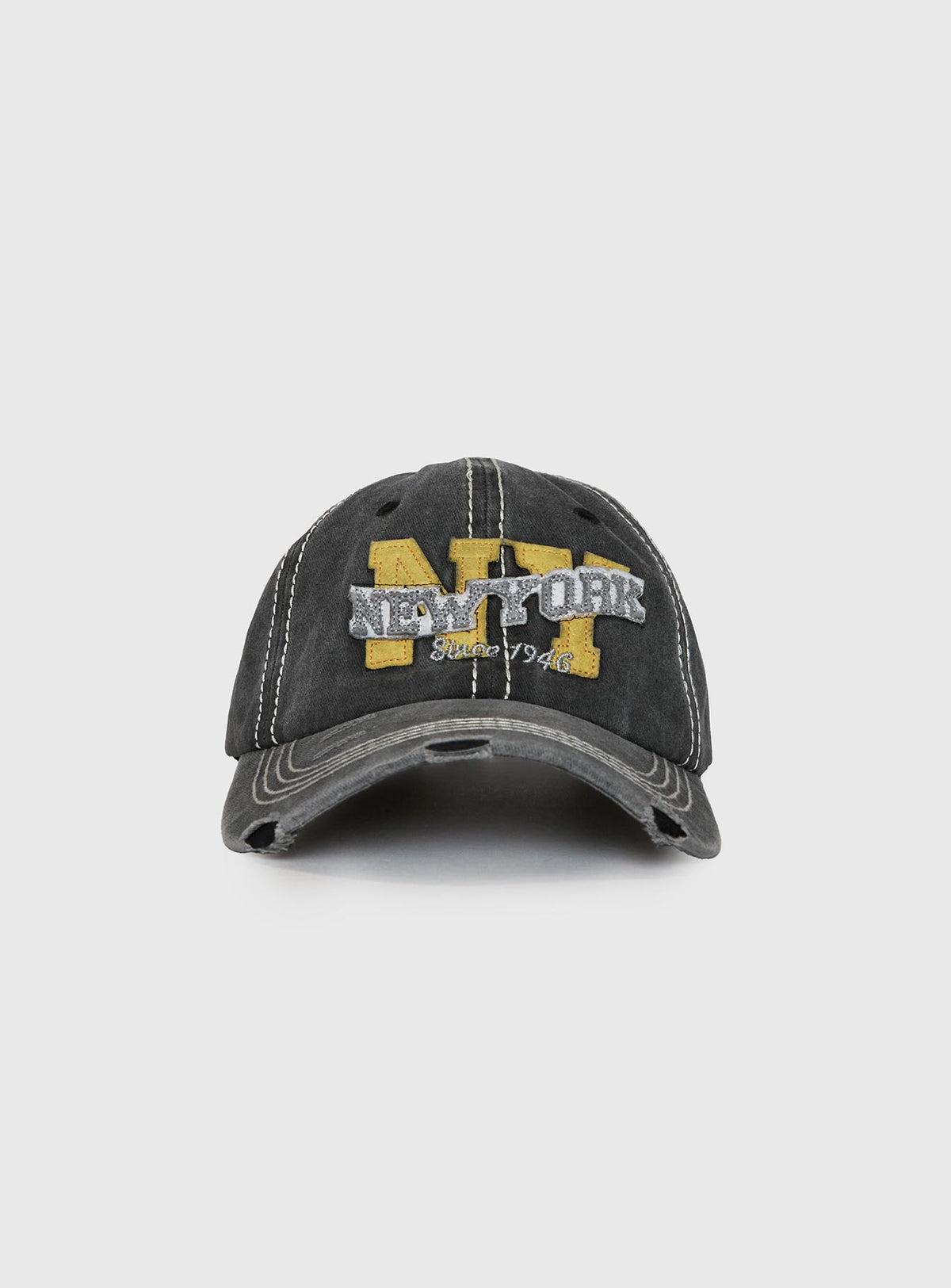 Back To Back Distressed Cap Black