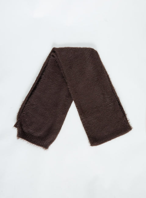 Yvetta Fluffy Scarf Brown