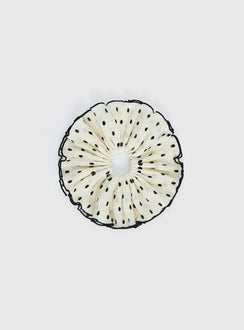 Greatest Gift Scrunchie White Polka Dot