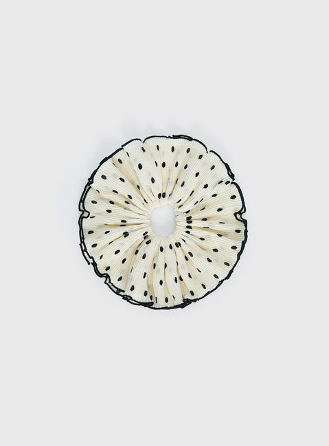 Greatest Gift Scrunchie White Polka Dot