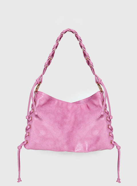 Amadea Tie Detail Shoulder Bag Pink