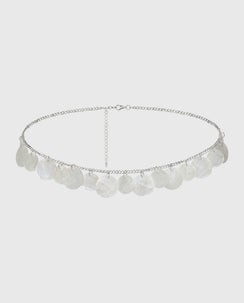 Chasing Sunsets Shell Detail Belt Silver