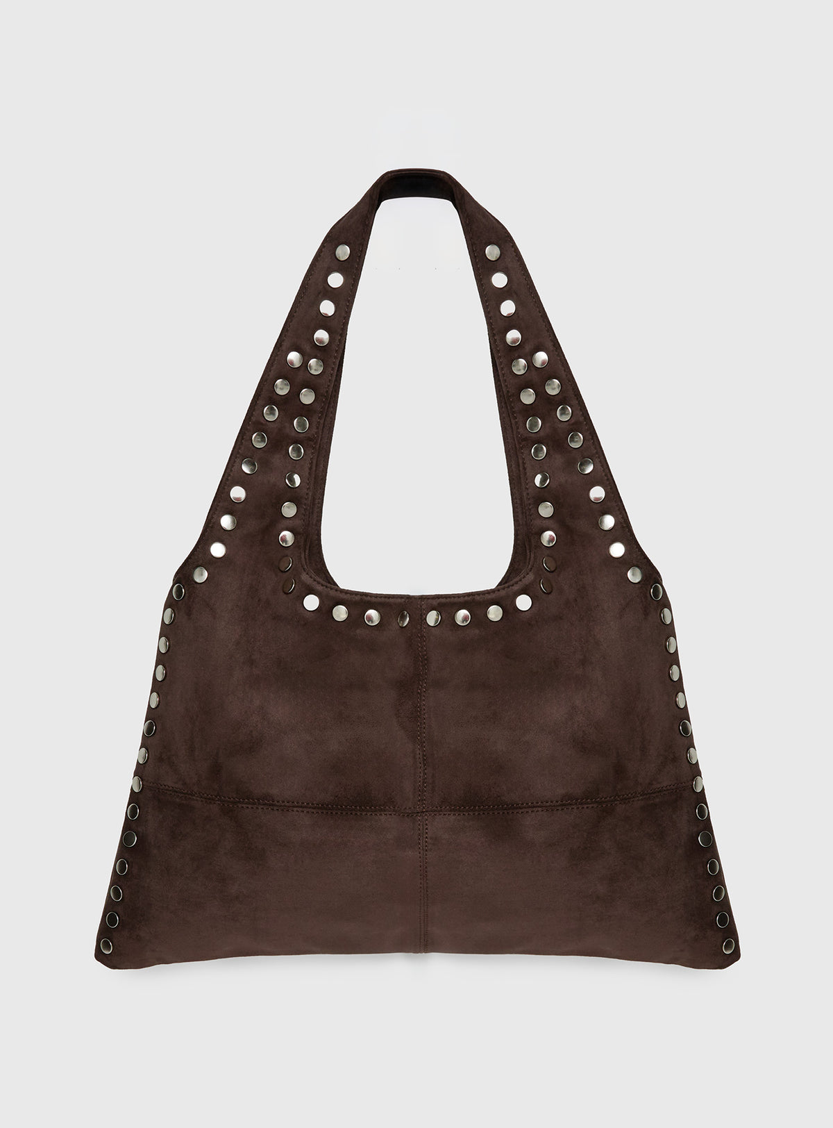 Tell The Truth Studded Faux Suede Bag Chocolate