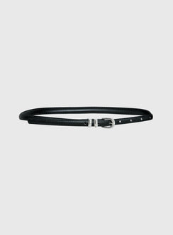 Antilles Faux Leather Micro Belt Black / Silver