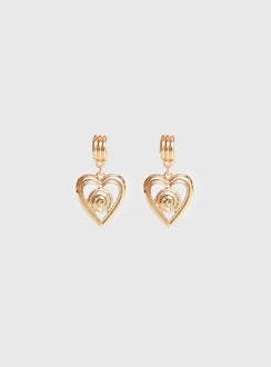 Giabella Heart Earrings Gold