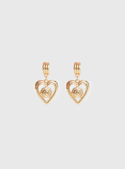 Giabella Heart Earrings Gold