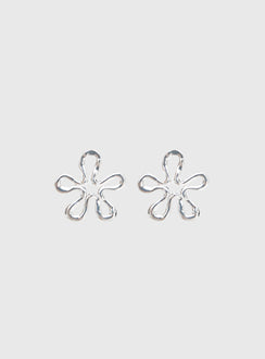 Sweet Embrace Flower Earrings Silver