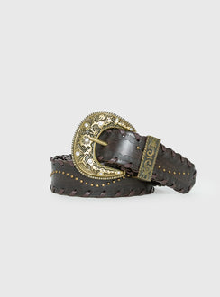 Jacklin Woven Belt Brown / Gold