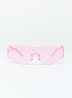Sunglasses Frameless design Silver toned Silicone nose pads Diamante detail Clear lenses Lightweight