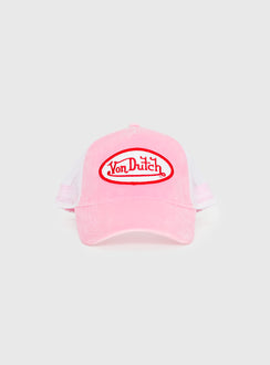 Von Dutch Velvet Trucker Hat Pink