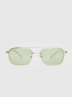 For The Plot Aviator Sunglasses Gold / Light Yellow