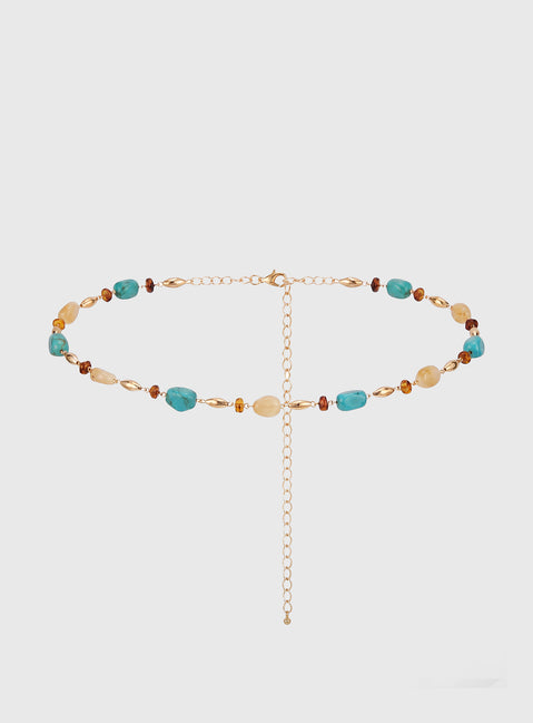 Vaila Bead Detail Belt Gold