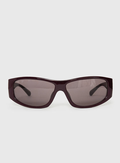Odele Wraparound Sunglasses Burgundy
