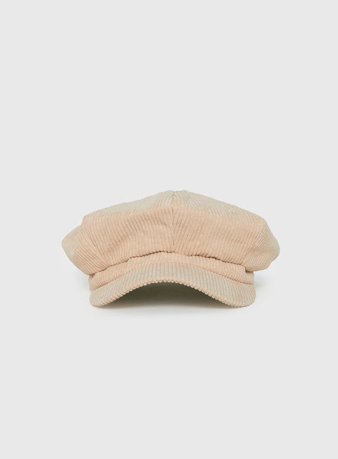 Avenelle Cord Newsboy Hat Fawn