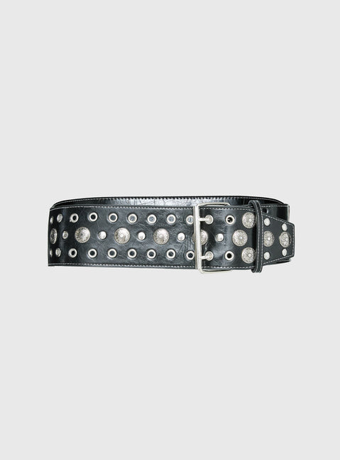 Rhomana Studded Belt Black