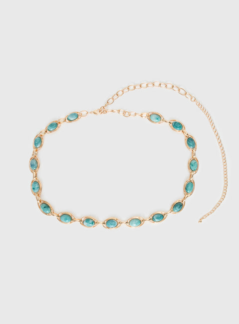 Made For Me Belt Gold / Aqua