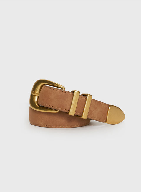 Belt Suede material, gold-toned buckle fastening Princess Polly Lower Impact 