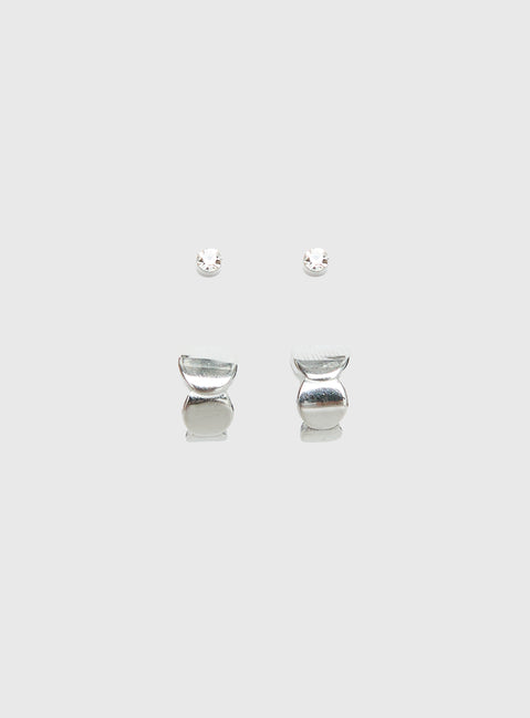 Bellara Stainless Steel Earring Pack Silver