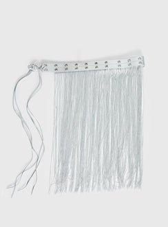 Artemas Studded Tassel Belt Silver
