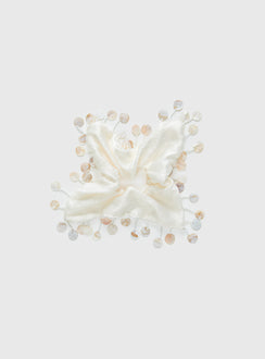Tahlie Shell Detail Scrunchie Cream