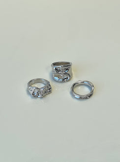 Two Young Hearts Ring Pack Silver