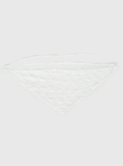 Creme Brulee Lace Hair Scarf White
