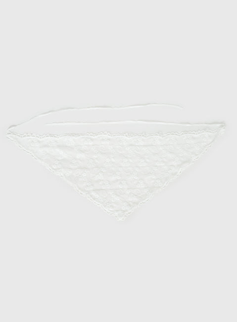 Creme Brulee Lace Hair Scarf White