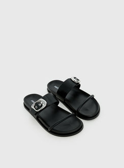 Worth It Buckle Detail Sandals Black