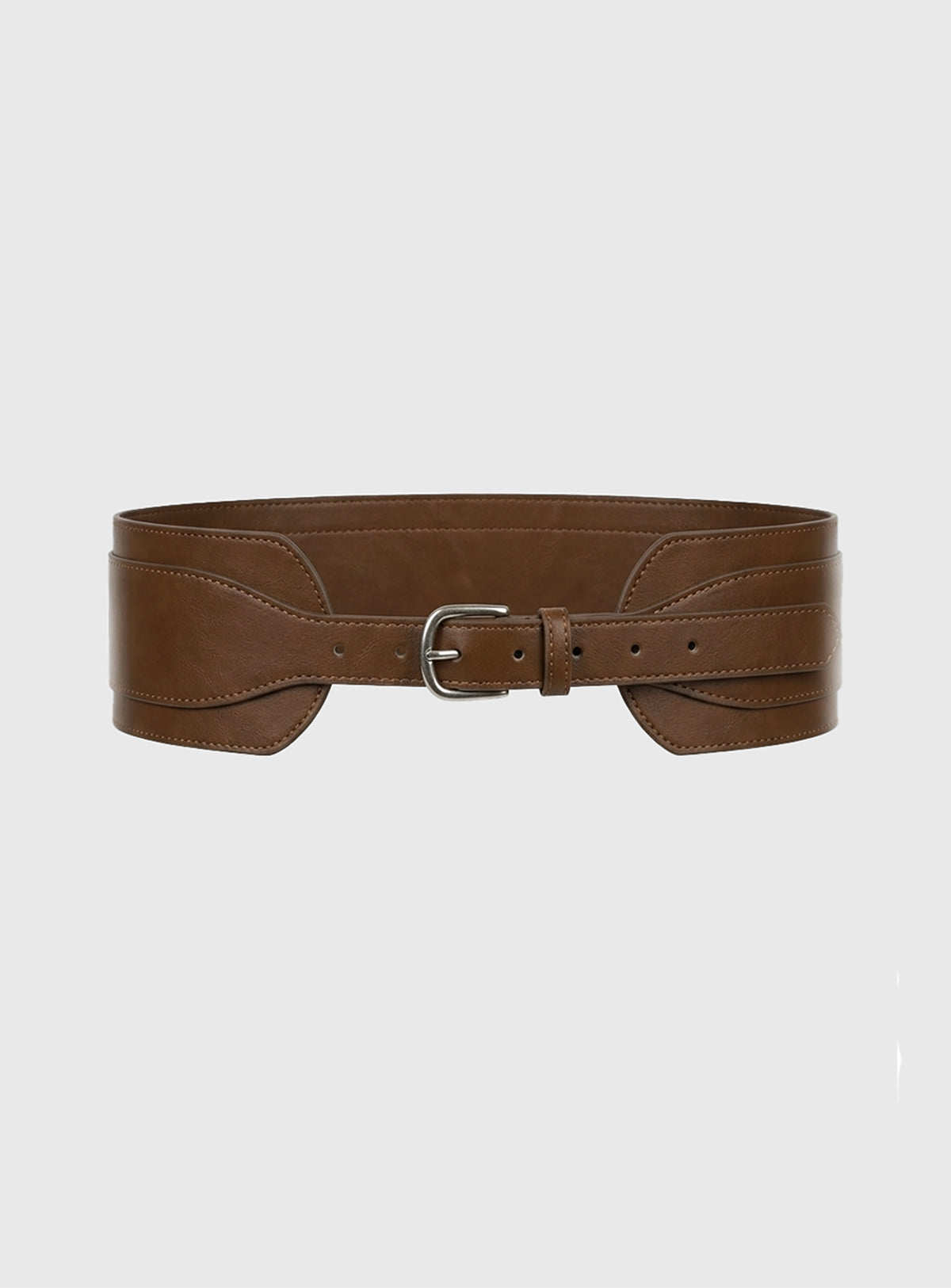 Evanna Faux Leather Belt Brown