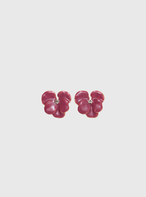 Daylight Savings Flower Earrings Pink