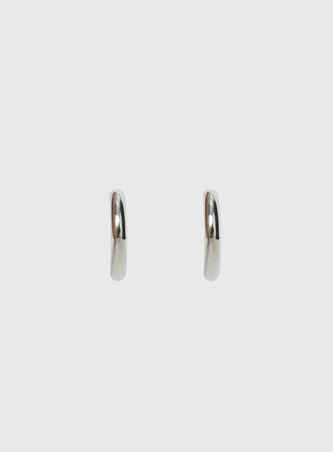 Tindra Stainless Silver 25mm Hoop Earrings Silver