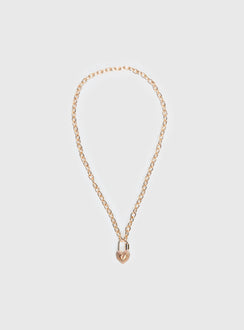 Sayge Lock Necklace Gold