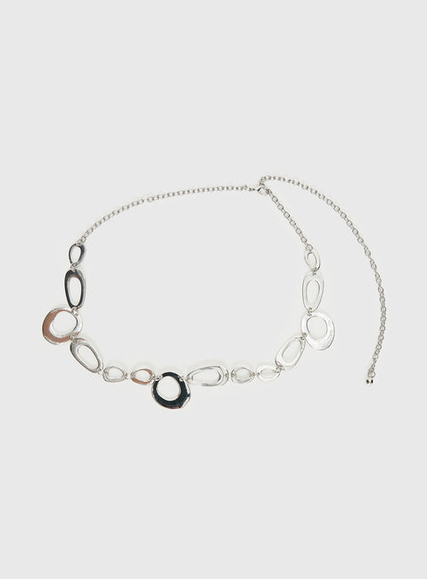 Wavelength Chain Belt Silver