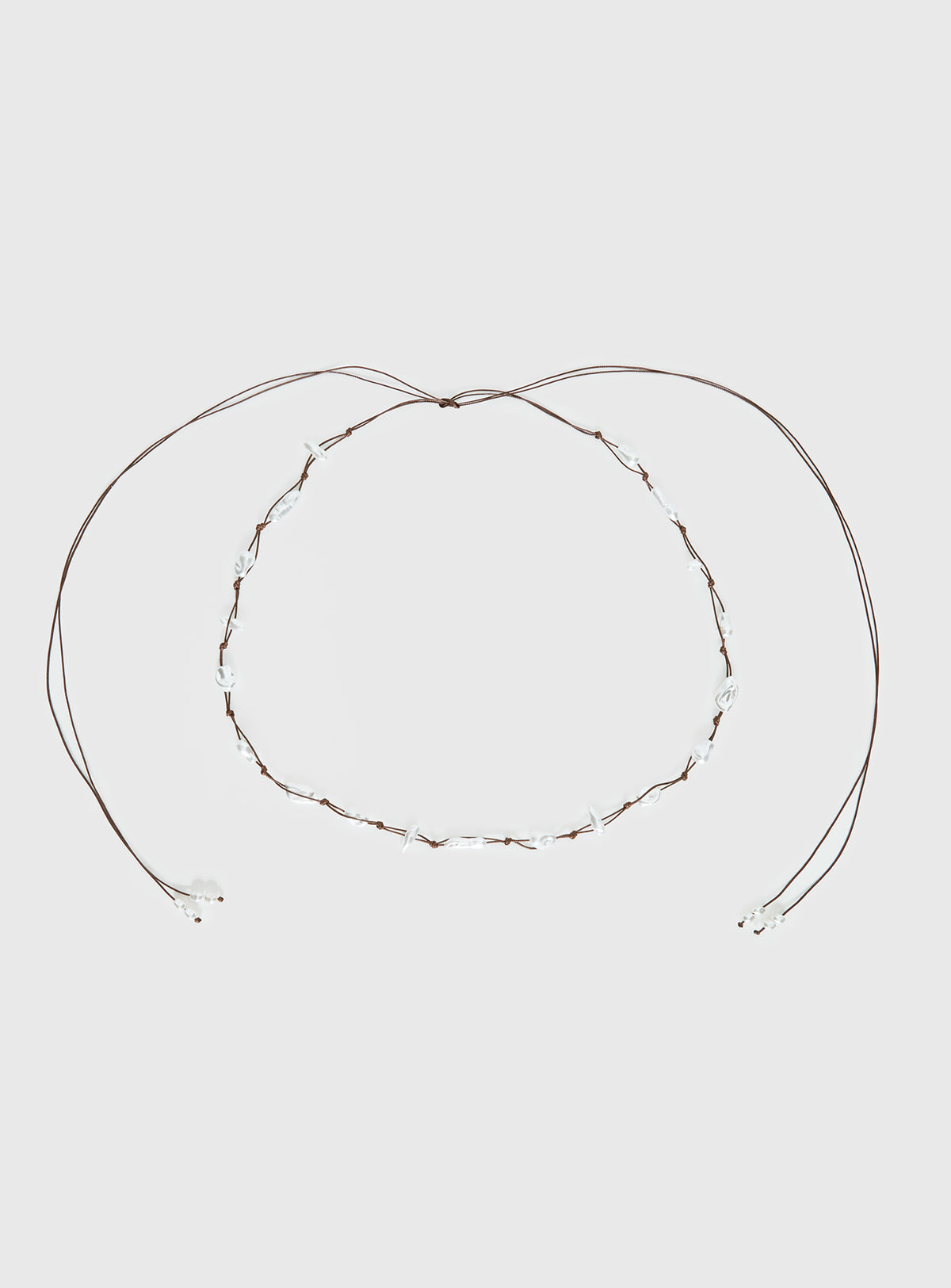 Delle Pearl Detail Wrap Belt Brown