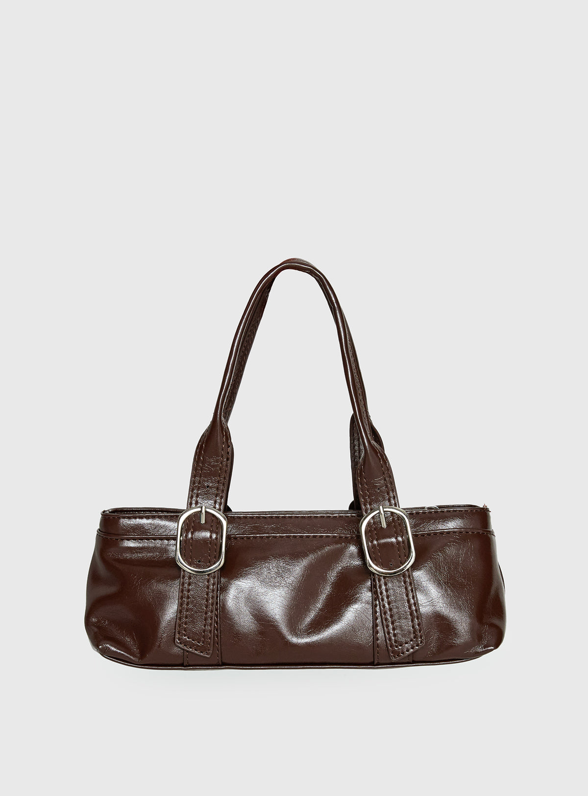 Aperture Faux Leather Shoulder Bag Brown