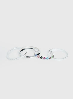 Blame Game Bracelet Set Silver
