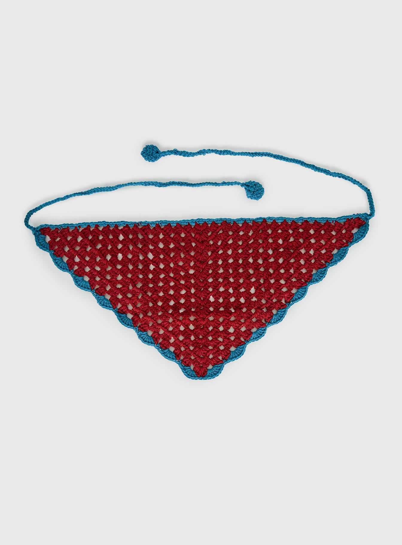 Zeea Knit Hair Scarf Red / Blue