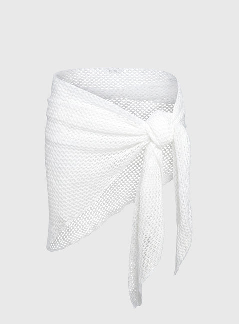 California Sunshine Knit Sarong White
