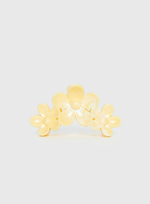 Devinn Floral Claw Clip Yellow