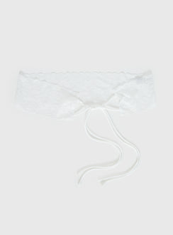Spin The Bottle Lace Belt White