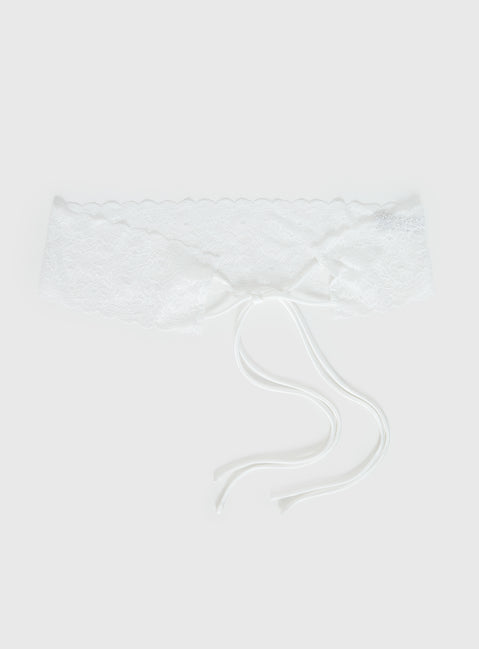 Spin The Bottle Lace Belt White