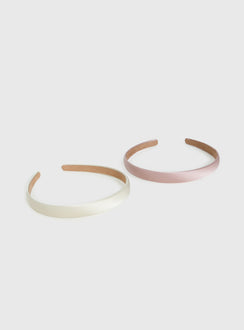 Deia Satin Headband Pack White / Pink