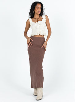 product Jodie Maxi Skirt Brown Princess Polly  Mini Skirts 
