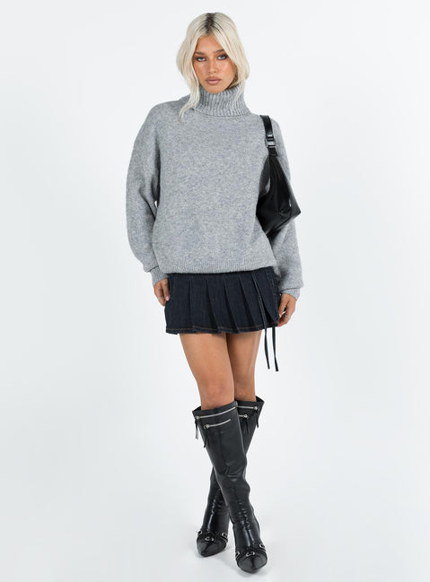product Oswin Turtleneck Sweater Grey Princess Polly  Long 